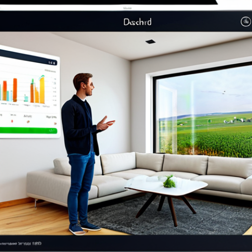 Home 7 Smart Home Energy Dashboard**
"A modern living room with a diverse family looking at a large, interactive display showing energy consumption data. The dashboard visualizes real-time energy use, predictive graphs, and tips for optimization. Solar panels are visible on the roof outside the window. Bright, inviting atmosphere. Safe for work, appropriate content, fully clothed, professional, perfect anatomy, correct proportions, natural pose, well-formed hands, proper finger count, natural body proportions, high quality."
**