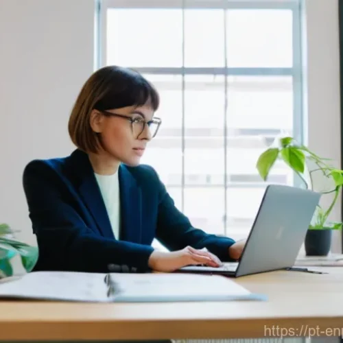 Home 28 중소기업을 위한 에너지 관리 전략 - **Prompt:** A focused small business owner, a woman in her late 30s with a neat bob haircut and a sm...